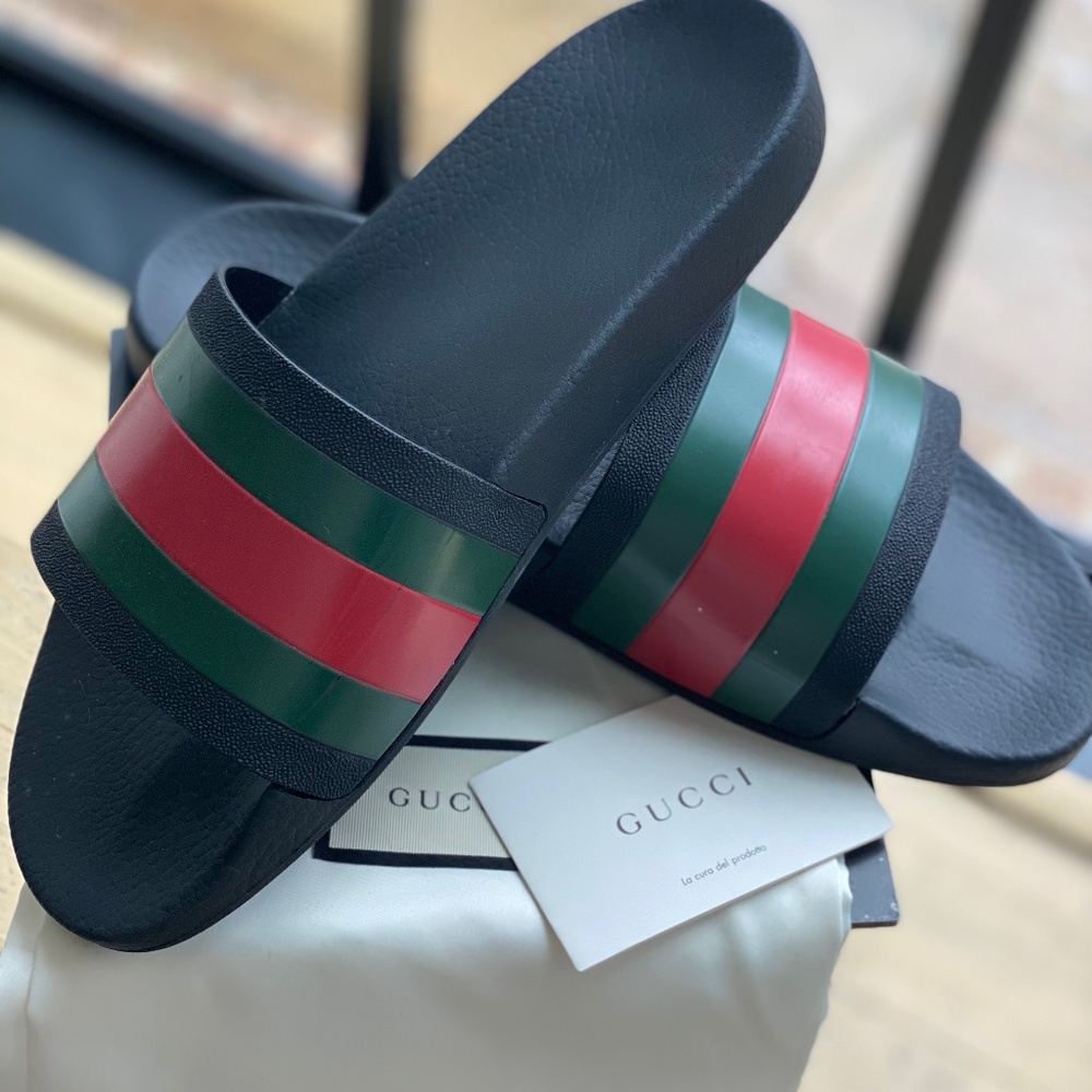 Classic Gucci Mens Slides, Size 12